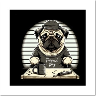 Pug Dog White Posters and Art